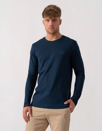 HUGO BOSS Mens BOSS Orange Tacks Mens Long Sleeve T-Shirt - Open Blue 464 - Size: 40