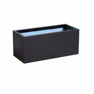 PRIMROSE Gunmetal Black Galvanised Zinc Rectangular Garden Planter Pot 100cm