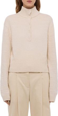 Helmut Lang Wool & Cotton Blend Slub Turtleneck Sweater in Natural at Nordstrom, Size Xx-Small