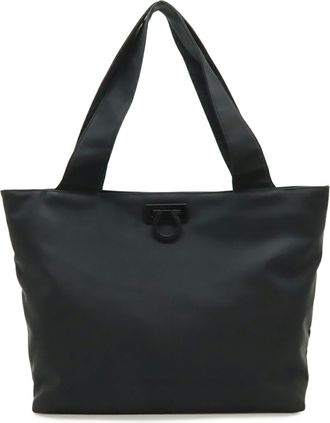 Ferragamo Gancini Black Nylon Shoulder Bag Tote Bag (Pre-Owned)