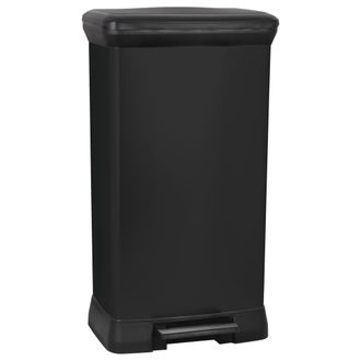 Curver Curver Cubo De Basura Con Pedal 50l, Color Negro, Tapa Y Aro Para Bolsa, 39 X 29 X 73 Cm