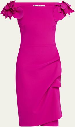 La Petite Robe Di Chiara Boni Gosiana Off-Shoulder Ruffle Midi Sheath Dress