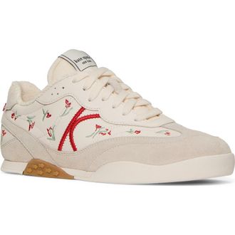 Kate Spade New York floral embroidered sneaker in Cream/Barberry at Nordstrom, Size 7.5
