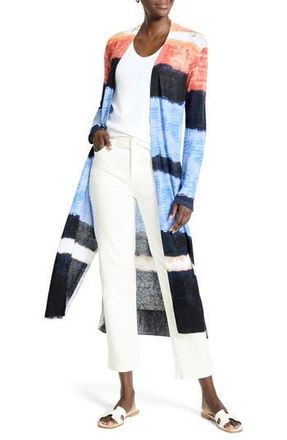 Nic+Zoe Painted Peninsula Longline Cardigan in Blue Multi at Nordstrom Rack, Size X-Small