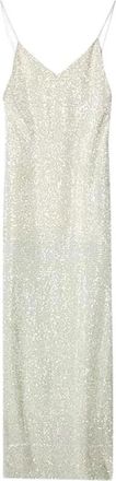 Nina Ricci Sequin Embellished Groene Robe - Dames - Maxi kleedjes - Groen - XS - Leer - Kleedjes