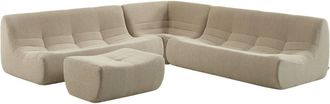 Sweeek Sof&aacute; envasado al vac&iacute;o esquinero modular de borreguito texturizado con