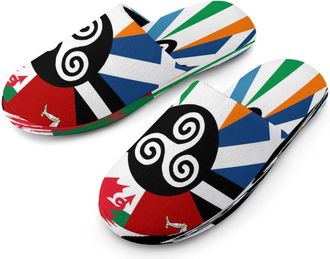 Generic Patriotic Flag Mens Cotton Slippers Memory Foam Comfort House Shoes Winter Indoor Slipper for Hotel Casa Spa