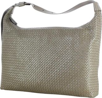 Allan K Allan K, Tassen, Dames, Groen, ONE Size, Leer, Woven Shoulder Bag