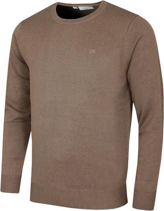 Calvin Klein Mens Crew Neck Cotton Sweater - Mink - XXXXL