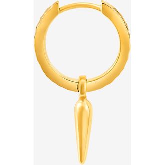 Dower & Hall Mens Single Hammered Raindrop Charm Story Hoop in Yellow Gold Vermeil at Nordstrom