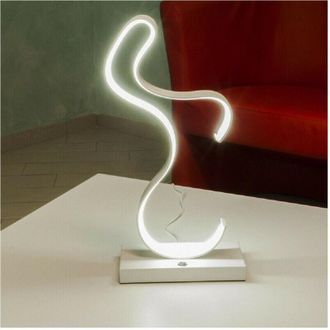Trade Shop Trade Shop - Lampada Da Comodino Curva Lume 12w Lumino Moderno Luce Fredda Calda Naturale D03