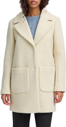 Ichi Bouclé Wool Blend Coat in Almond Milk at Nordstrom Rack, Size 10 Us / 42 Eu