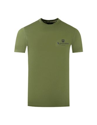Aquascutum Mens Aquascutum London Aldis Brand Logo On Chest Army Green T-Shirt - Tan - Size: 36