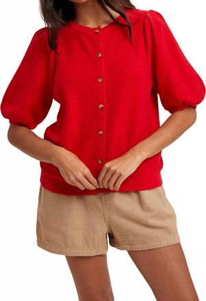 Wishlist Jane Sweater Cardigan In True Red