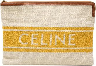 Celine Pre-owned Clutches, female, Brown, Size: ONE SIZE Pre-owned Striped Print Pouch
