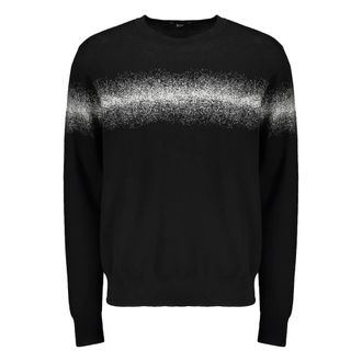 Herno Round-neck Knitwear, male, Black, Size: L Knitted Pullover