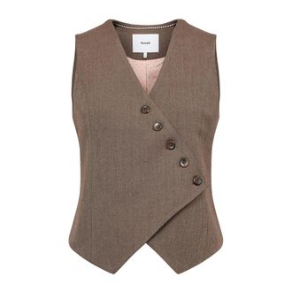 N&uuml;mph Gilets - Dames - Jassen - Bruin - Maat: M
