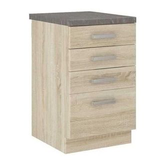 OEM Meuble Bas 4 Tiroirs Avec Plan De Travail - Decor Chene Sonoma - L 40 X P 51,6 X H 85 Cm - Lassen