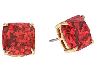 Kate Spade New York Mini Small Square Studs Womens Earrings Earring Red Glitter