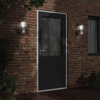 Berkfield Home Outdoor Wall Lights with Sensors 2pcs Silver Stainless Steel