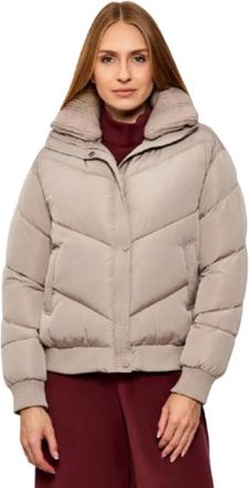 Guess Dora Puffer Jacket - Dames - Winterjassen - Beige - S - Leer - Jassen