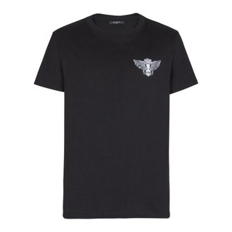 Balmain T-Shirts, male, Black, 2XL, Wings Print T-shirt