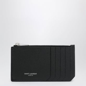 Saint Laurent Black Fragments card holder with zip