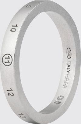 Maison Margiela Anello in argento 925 con logo numerico inciso a contrasto