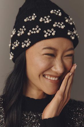 Maeve Checkered Crystal Beanie