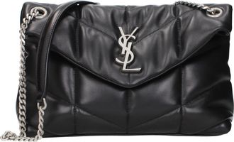 Saint Laurent Puffer Schoudertas Dames Leer Zwart