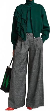Essentiel Kodi Frill Sweater In Forest Whisper