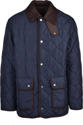 GANT Quilted Fleece Overcoat With Corduroy Trim And Snap Closure