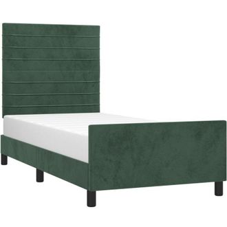 vidaXL Estructura De Cama Sin Colch&oacute;n Terciopelo Verde Oscuro 90x190cm Vidaxl