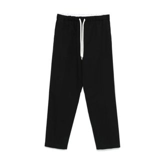 Maison Margiela Straight Trousers, male, Black, M, Elasticated Waistband Pant with Pockets