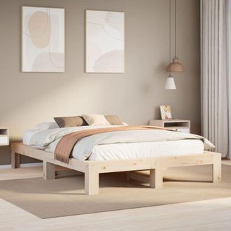 vidaXL Vidaxl - Estructura De Cama Sin Colch&oacute;n Madera De Pino Blanco 150x200 Cm