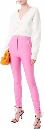 Derek Lam High Waist Ruched Pants In Pink