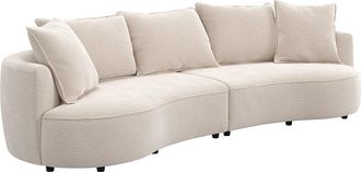 Vente-Unique Sof&aacute; de 4 plazas en chenilla beige CEPRANO de Maison C&eacute;phy