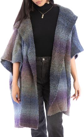 Saachi Gradient Hooded Knit Ruana in Blue at Nordstrom Rack