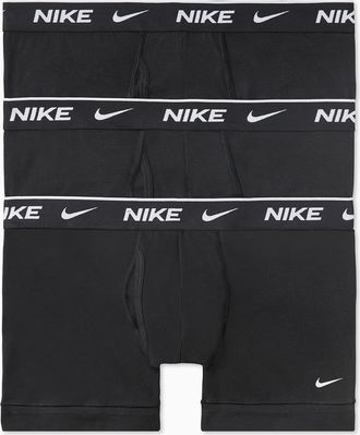 Nike Nike mens Essential Cotton Stretch W/Fly Trunk Underwear (3-pack), Black/Black/Black, S