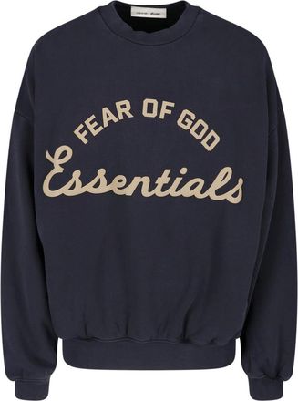 Fear of God Black Relaxed Curved Logo Graphic Sweatshirt