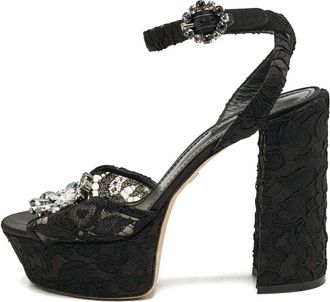 Dolce & Gabbana Sandali con cristalli 105mm - Nero