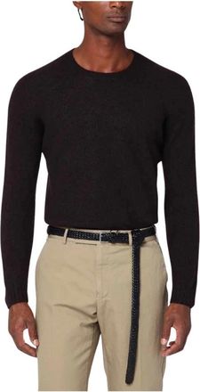Drumohr Maglia Girocollo - Heren - Ronde hals truien - Bruin - L - Wol - Truien & Vesten