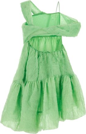 Cecilie Bahnsen Womens Green Silk Blend Soon Mini Dress Parakeet Abiti