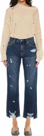 Kancan High Rise Straight Jeans In Dark Stone Wash