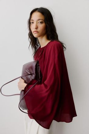 H&M Cape Blouse in Dark Red at Nordstrom, Size X-Small