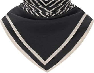 Toteme Accessoires, Dames, Zwart, ONE Size, Zijden vierkante sjaal met monogram