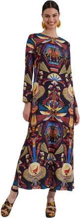 La DoubleJ Nephthys Lange Mouw Swing Jurk - Dames - Maxi kleedjes - Veelkleurig - S - Kleedjes