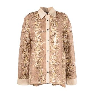 Vitelli Chaqueta Camisera Doomboh con Bolsillo en el Pecho - Blouses & Shirts - Mujer - Beige - S