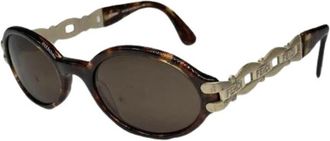 Fendi Pre-owned Metalen Zonnebril - Dames - Vintage Accessoires - Bruin - ONE Size - Vintage