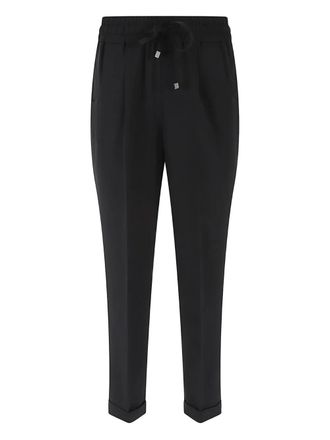 Kiton drawstring-fastening trousers - Black